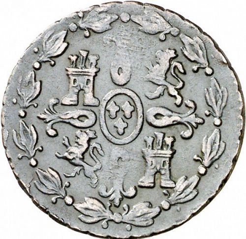 4 Maravedies Reverse Image minted in SPAIN in 1831 (1808-33  -  FERNANDO VII)  - The Coin Database
