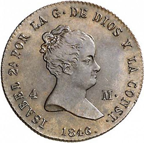 4 Maravedies Obverse Image minted in SPAIN in 1846 (1833-48  -  ISABEL II)  - The Coin Database