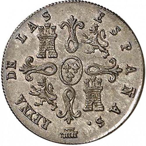 4 Maravedies Reverse Image minted in SPAIN in 1837 (1833-48  -  ISABEL II)  - The Coin Database