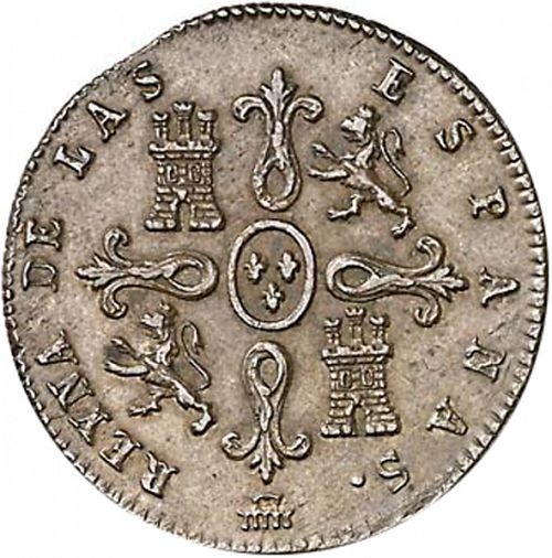4 Maravedies Reverse Image minted in SPAIN in 1840 (1833-48  -  ISABEL II)  - The Coin Database