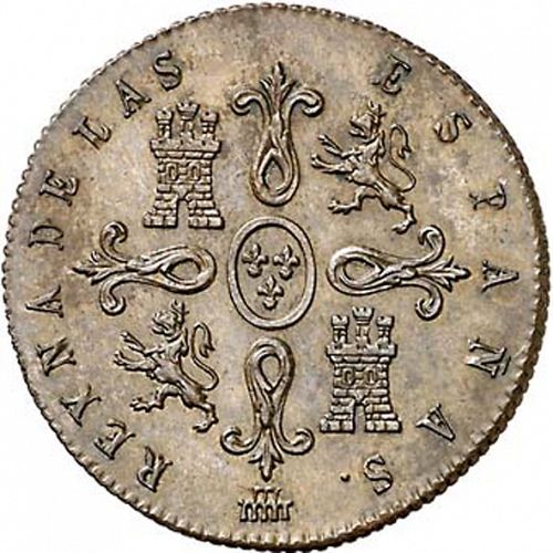 4 Maravedies Reverse Image minted in SPAIN in 1846 (1833-48  -  ISABEL II)  - The Coin Database