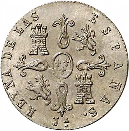 4 Maravedies Reverse Image minted in SPAIN in 1848 (1833-48  -  ISABEL II)  - The Coin Database