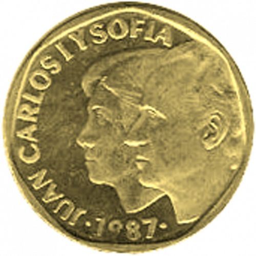 500 Pesetas Obverse Image minted in SPAIN in 1987 (1982-01  -  JUAN CARLOS I - New Design)  - The Coin Database