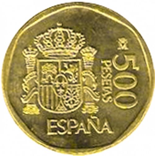 500 Pesetas Reverse Image minted in SPAIN in 1987 (1982-01  -  JUAN CARLOS I - New Design)  - The Coin Database