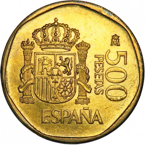 500 Pesetas Reverse Image minted in SPAIN in 1989 (1982-01  -  JUAN CARLOS I - New Design)  - The Coin Database