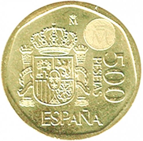 500 Pesetas Reverse Image minted in SPAIN in 1997 (1982-01  -  JUAN CARLOS I - New Design)  - The Coin Database