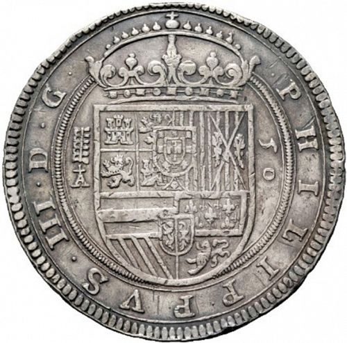 50 Reales Obverse Image minted in SPAIN in 1617A (1598-21  -  FELIPE III)  - The Coin Database