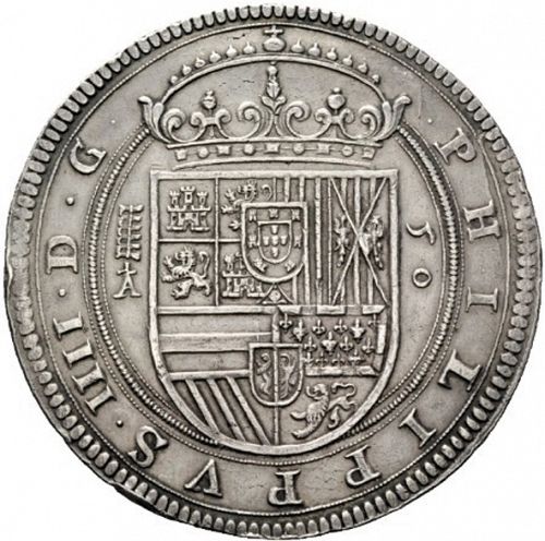 50 Reales Obverse Image minted in SPAIN in 1623A (1621-65  -  FELIPE IV)  - The Coin Database