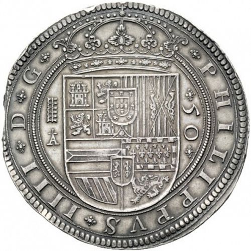 50 Reales Obverse Image minted in SPAIN in 1631A (1621-65  -  FELIPE IV)  - The Coin Database
