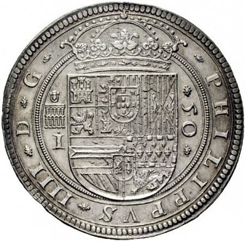 50 Reales Obverse Image minted in SPAIN in 1651I (1621-65  -  FELIPE IV)  - The Coin Database