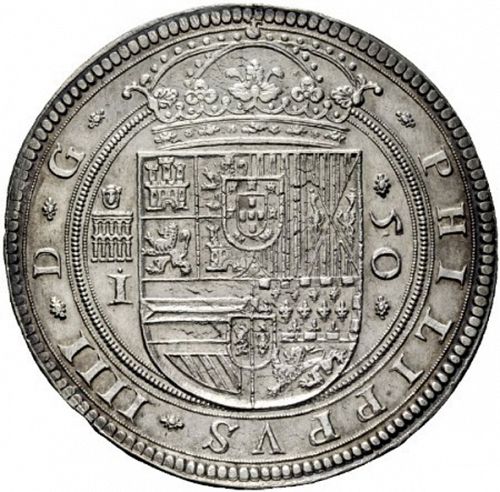 50 Reales Obverse Image minted in SPAIN in 1651I (1621-65  -  FELIPE IV)  - The Coin Database