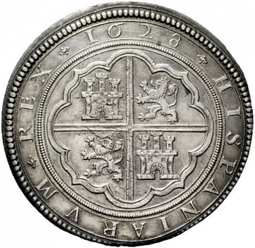 50 Reales Reverse Image minted in SPAIN in 1628A (1621-65  -  FELIPE IV)  - The Coin Database