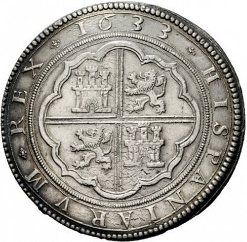 50 Reales Reverse Image minted in SPAIN in 1633R (1621-65  -  FELIPE IV)  - The Coin Database