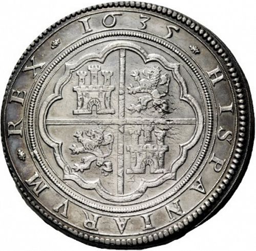 50 Reales Reverse Image minted in SPAIN in 1635R (1621-65  -  FELIPE IV)  - The Coin Database
