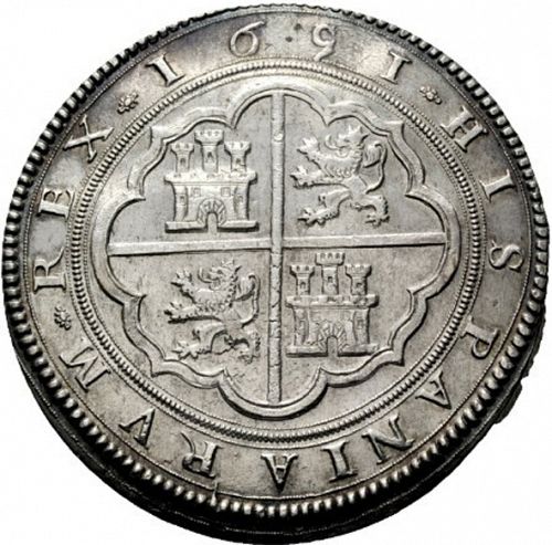 50 Reales Reverse Image minted in SPAIN in 1651I (1621-65  -  FELIPE IV)  - The Coin Database