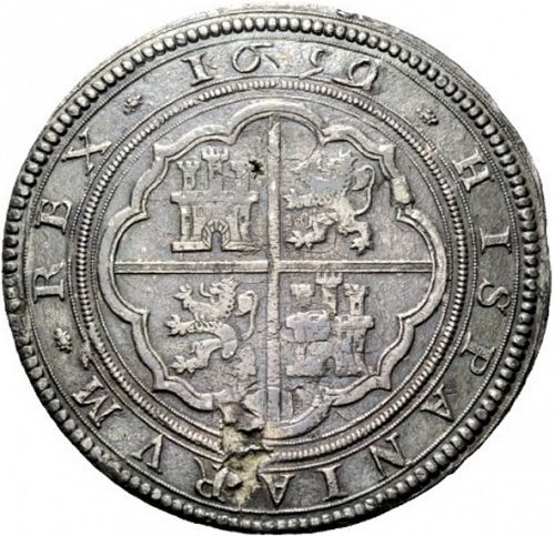 50 Reales Reverse Image minted in SPAIN in 1659BR (1621-65  -  FELIPE IV)  - The Coin Database