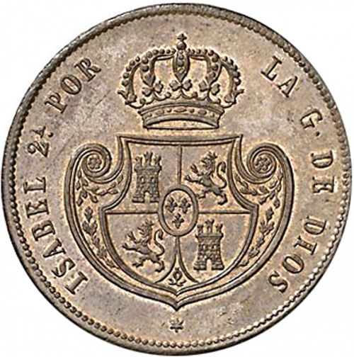 half Real Obverse Image minted in SPAIN in 1848 (1849-64  -  ISABEL II - Decimal Coinage)  - The Coin Database