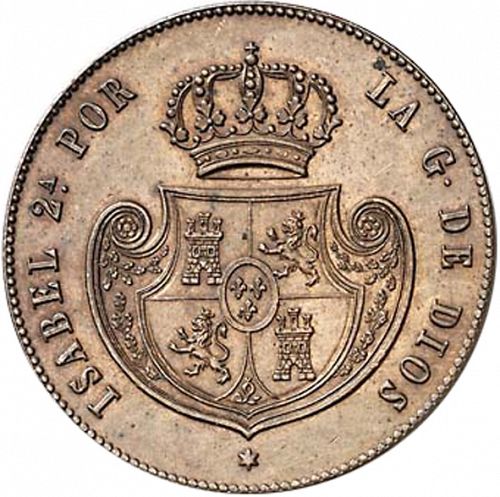 half Real Obverse Image minted in SPAIN in 1849 (1849-64  -  ISABEL II - Decimal Coinage)  - The Coin Database
