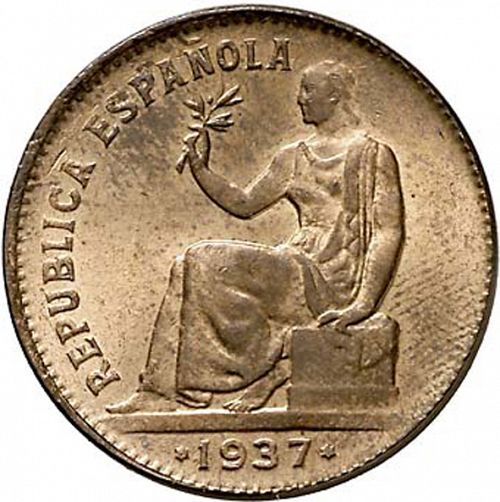 50 Céntimos Obverse Image minted in SPAIN in 1937 / 36 (1931-39  -  2nd REPUBLIC)  - The Coin Database
