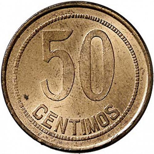 50 Céntimos Reverse Image minted in SPAIN in 1937 / 36 (1931-39  -  2nd REPUBLIC)  - The Coin Database