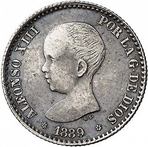 50 Céntimos Obverse Image minted in SPAIN in 1889 / 89 (1886-31  -  ALFONSO XIII)  - The Coin Database