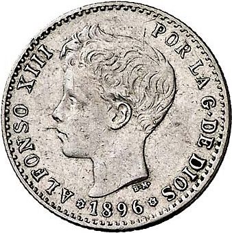 50 Céntimos Obverse Image minted in SPAIN in 1896 / 96 (1886-31  -  ALFONSO XIII)  - The Coin Database