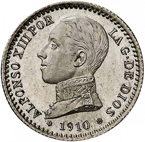 50 Céntimos Obverse Image minted in SPAIN in 1910 / 10 (1886-31  -  ALFONSO XIII)  - The Coin Database