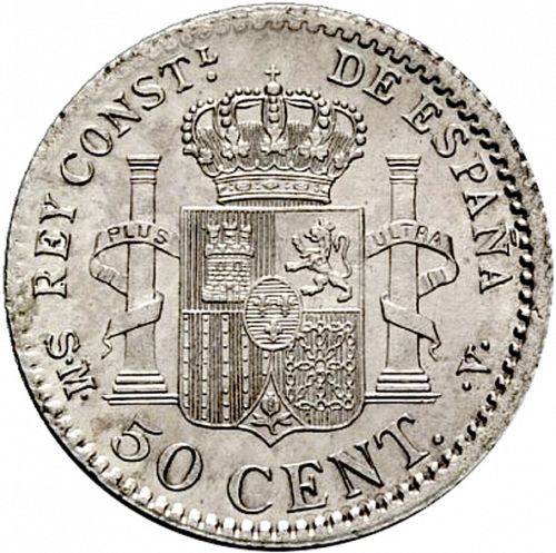 50 Céntimos Reverse Image minted in SPAIN in 1904 / 04 (1886-31  -  ALFONSO XIII)  - The Coin Database