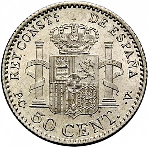 50 Céntimos Reverse Image minted in SPAIN in 1904 / 10 (1886-31  -  ALFONSO XIII)  - The Coin Database