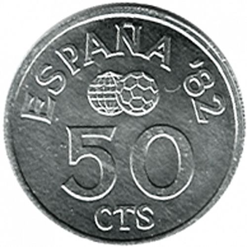 50 céntimos Reverse Image minted in SPAIN in 1980 / 80 (1975-82  -  JUAN CARLOS I)  - The Coin Database
