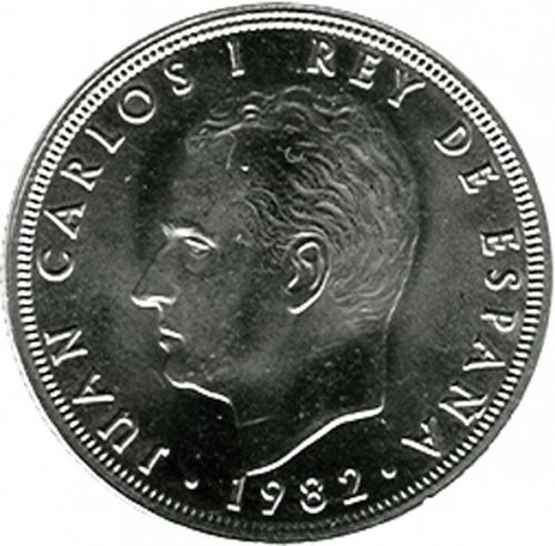 50 Pesetas Obverse Image minted in SPAIN in 1982 (1975-82  -  JUAN CARLOS I)  - The Coin Database