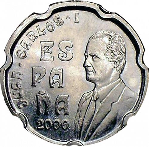 50 Pesetas Obverse Image minted in SPAIN in 2000 (1982-01  -  JUAN CARLOS I - New Design)  - The Coin Database
