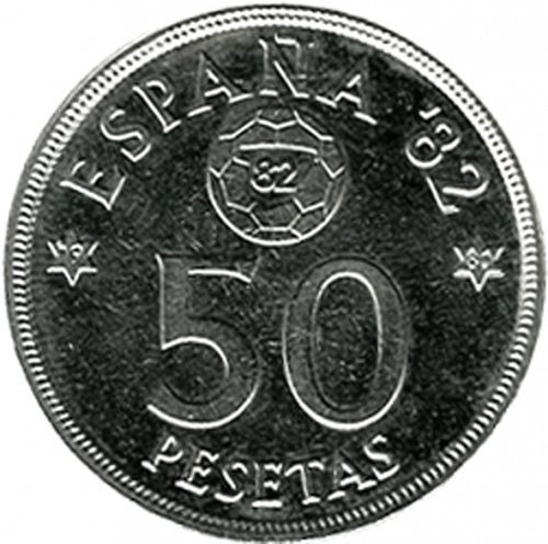 50 Pesetas Reverse Image minted in SPAIN in 1980 / 80 (1975-82  -  JUAN CARLOS I)  - The Coin Database