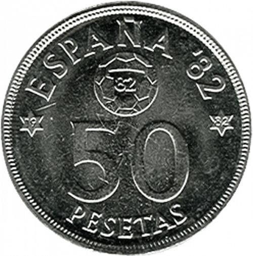 50 Pesetas Reverse Image minted in SPAIN in 1980 / 82 (1975-82  -  JUAN CARLOS I)  - The Coin Database