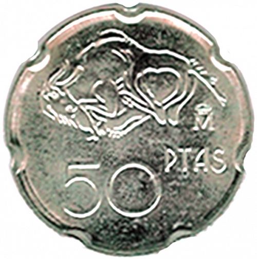 50 Pesetas Reverse Image minted in SPAIN in 1994 (1982-01  -  JUAN CARLOS I - New Design)  - The Coin Database