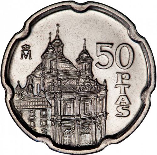 50 Pesetas Reverse Image minted in SPAIN in 1995 (1982-01  -  JUAN CARLOS I - New Design)  - The Coin Database