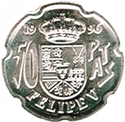 50 Pesetas Reverse Image minted in SPAIN in 1996 (1982-01  -  JUAN CARLOS I - New Design)  - The Coin Database