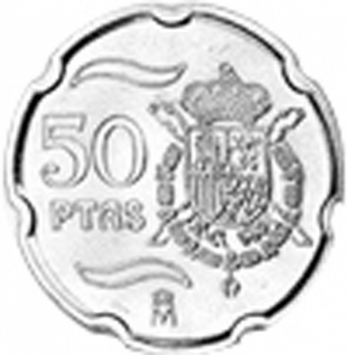 50 Pesetas Reverse Image minted in SPAIN in 1999 (1982-01  -  JUAN CARLOS I - New Design)  - The Coin Database