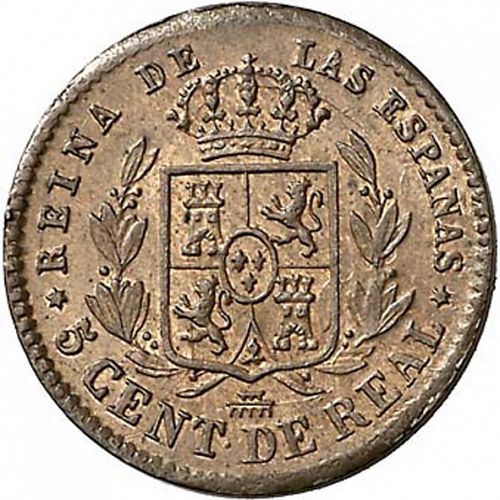 5 Céntimos Real Reverse Image minted in SPAIN in 1861 (1849-64  -  ISABEL II - Decimal Coinage)  - The Coin Database