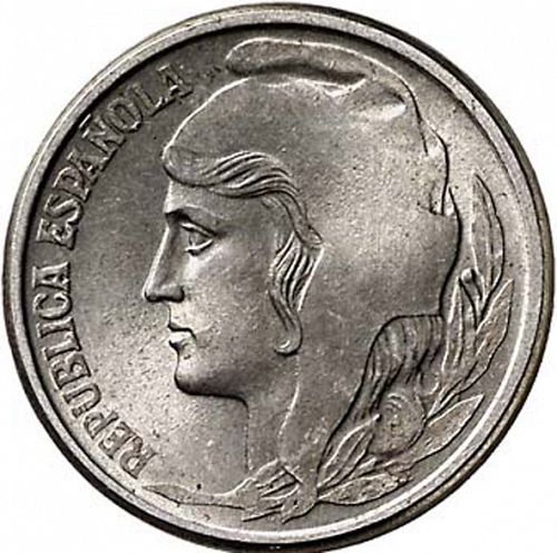 5 Céntimos Obverse Image minted in SPAIN in 1937 (1931-39  -  2nd REPUBLIC)  - The Coin Database