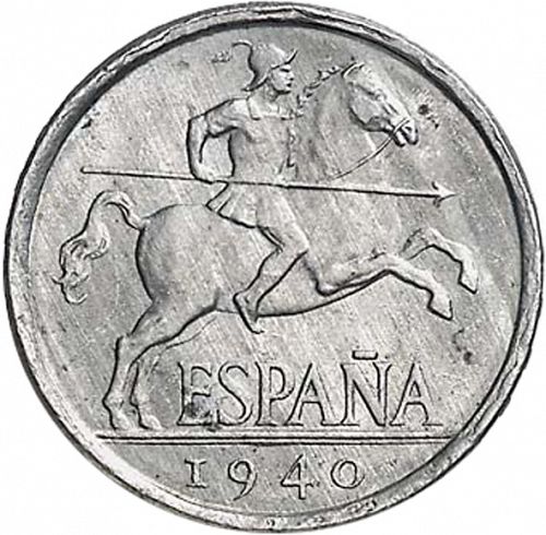 5 Céntimos Obverse Image minted in SPAIN in 1940 (1936-75  -  NATIONALIST GOVERMENT)  - The Coin Database
