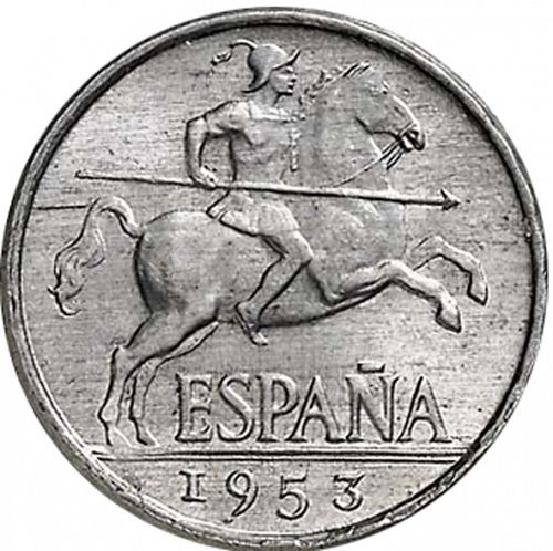 5 Céntimos Obverse Image minted in SPAIN in 1953 (1936-75  -  NATIONALIST GOVERMENT)  - The Coin Database