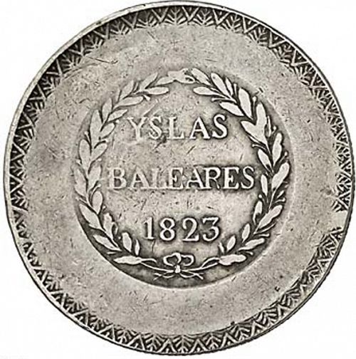 5 Pesetas Obverse Image minted in SPAIN in 1823 (1808-33  -  FERNANDO VII - Local coinage)  - The Coin Database