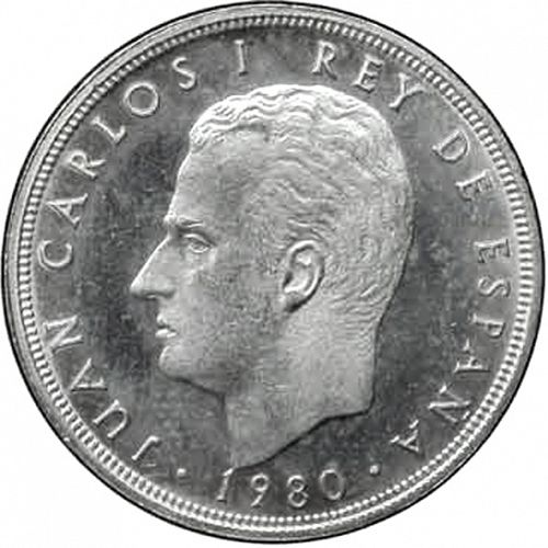 5 Pesetas Obverse Image minted in SPAIN in 1980 / 81 (1975-82  -  JUAN CARLOS I)  - The Coin Database