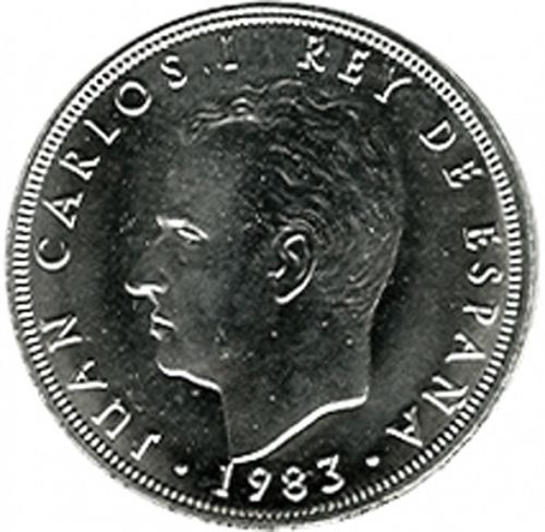 5 Pesetas Obverse Image minted in SPAIN in 1983 (1975-82  -  JUAN CARLOS I)  - The Coin Database