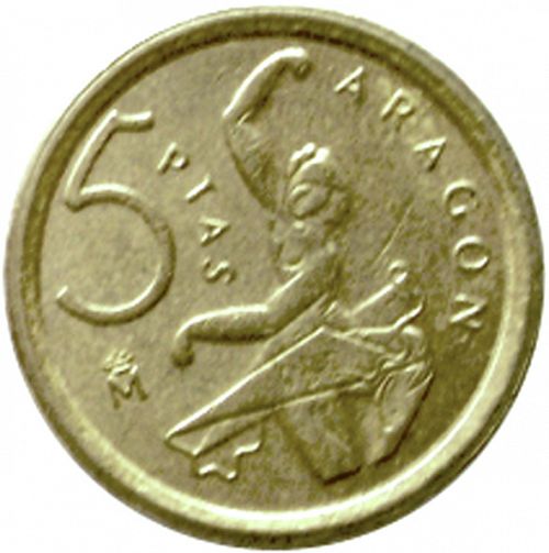 5 Pesetas Obverse Image minted in SPAIN in 1994 (1982-01  -  JUAN CARLOS I - New Design)  - The Coin Database