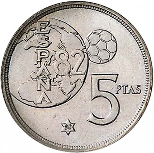 5 Pesetas Reverse Image minted in SPAIN in 1980 / 80 (1975-82  -  JUAN CARLOS I)  - The Coin Database