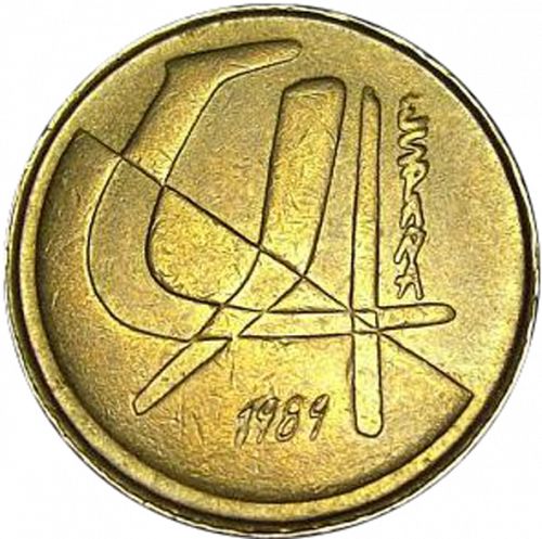 5 Pesetas Reverse Image minted in SPAIN in 1989 (1982-01  -  JUAN CARLOS I - New Design)  - The Coin Database