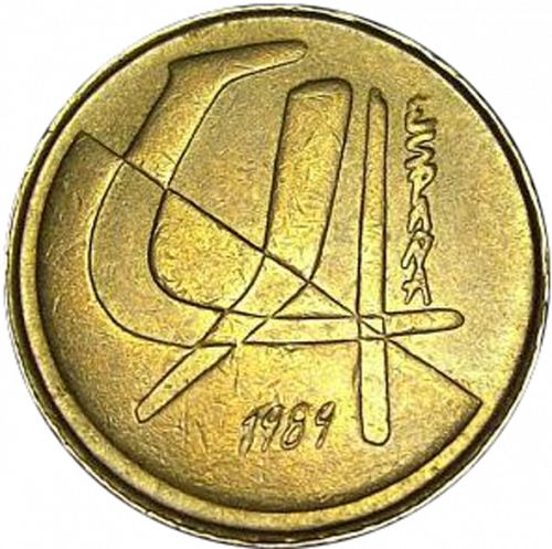 5 Pesetas Reverse Image minted in SPAIN in 1989 (1982-01  -  JUAN CARLOS I - New Design)  - The Coin Database