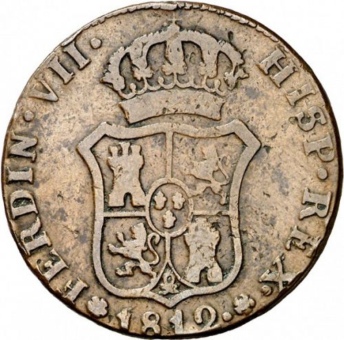 6 Cuartos Obverse Image minted in SPAIN in 1812 (1808-33  -  FERNANDO VII - Local coinage)  - The Coin Database